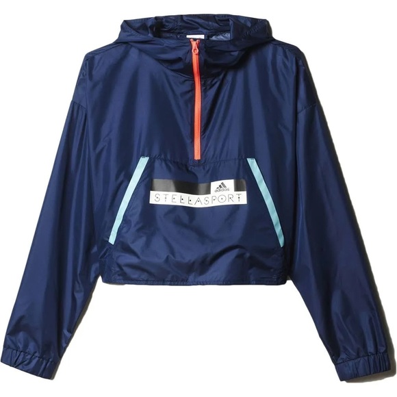 Stella McCartney x adidas Women’s Crop Drawstring StellaSport Windbreaker Size M - Picture 1 of 6